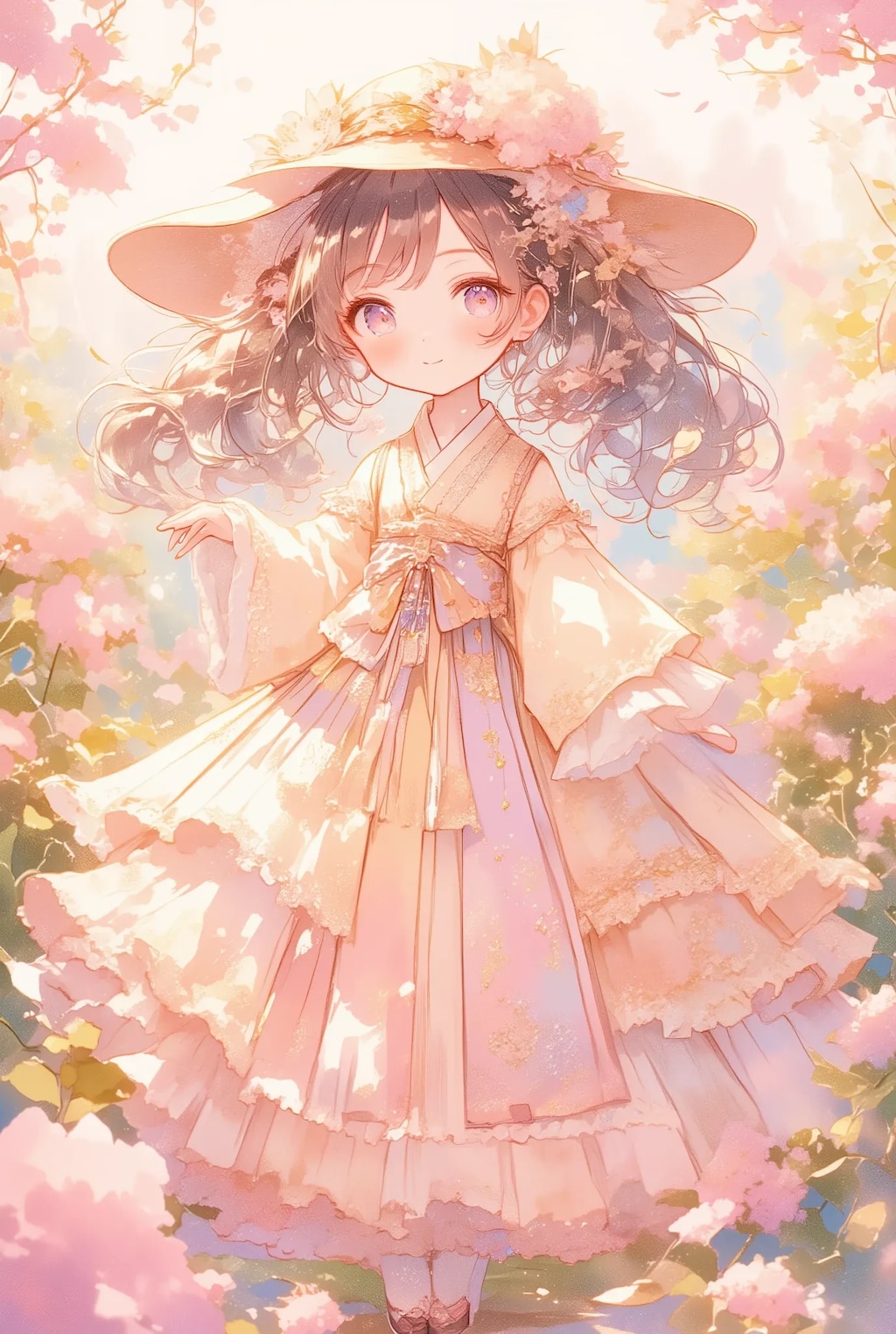 お花のフリフリ韓服ちゃん