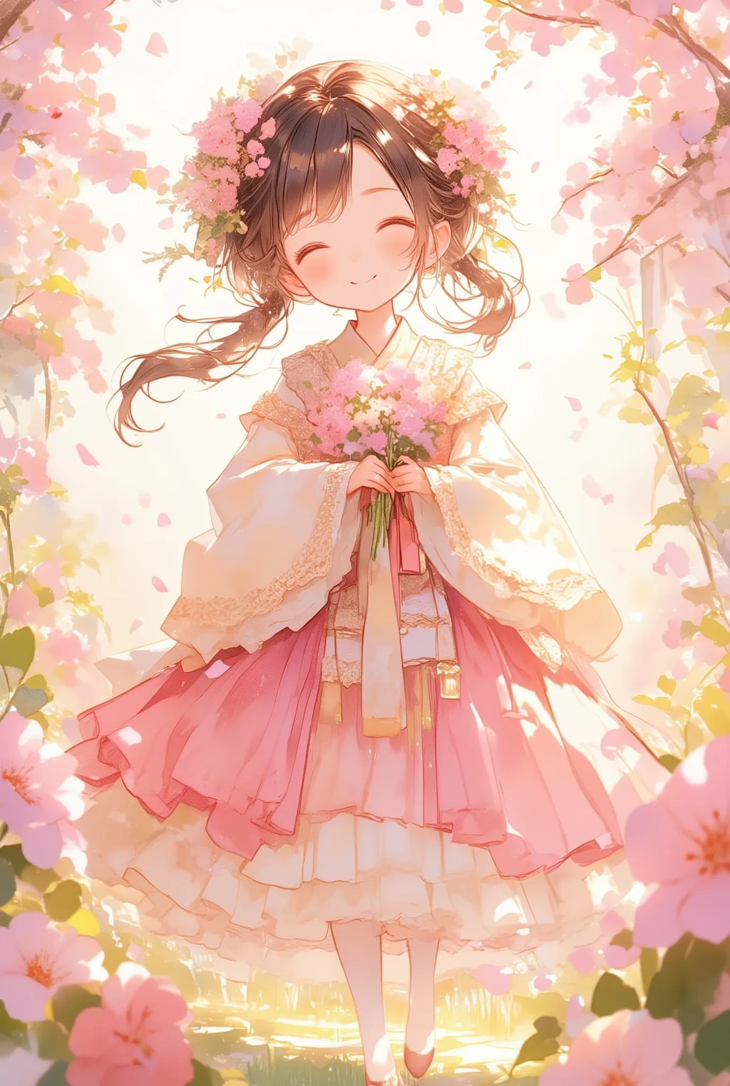 お花のフリフリ韓服ちゃん