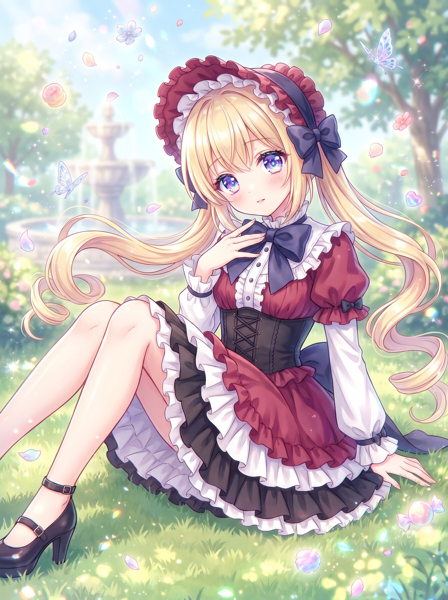 緋薔薇庭園の微睡 | の人気AIイラスト・グラビア