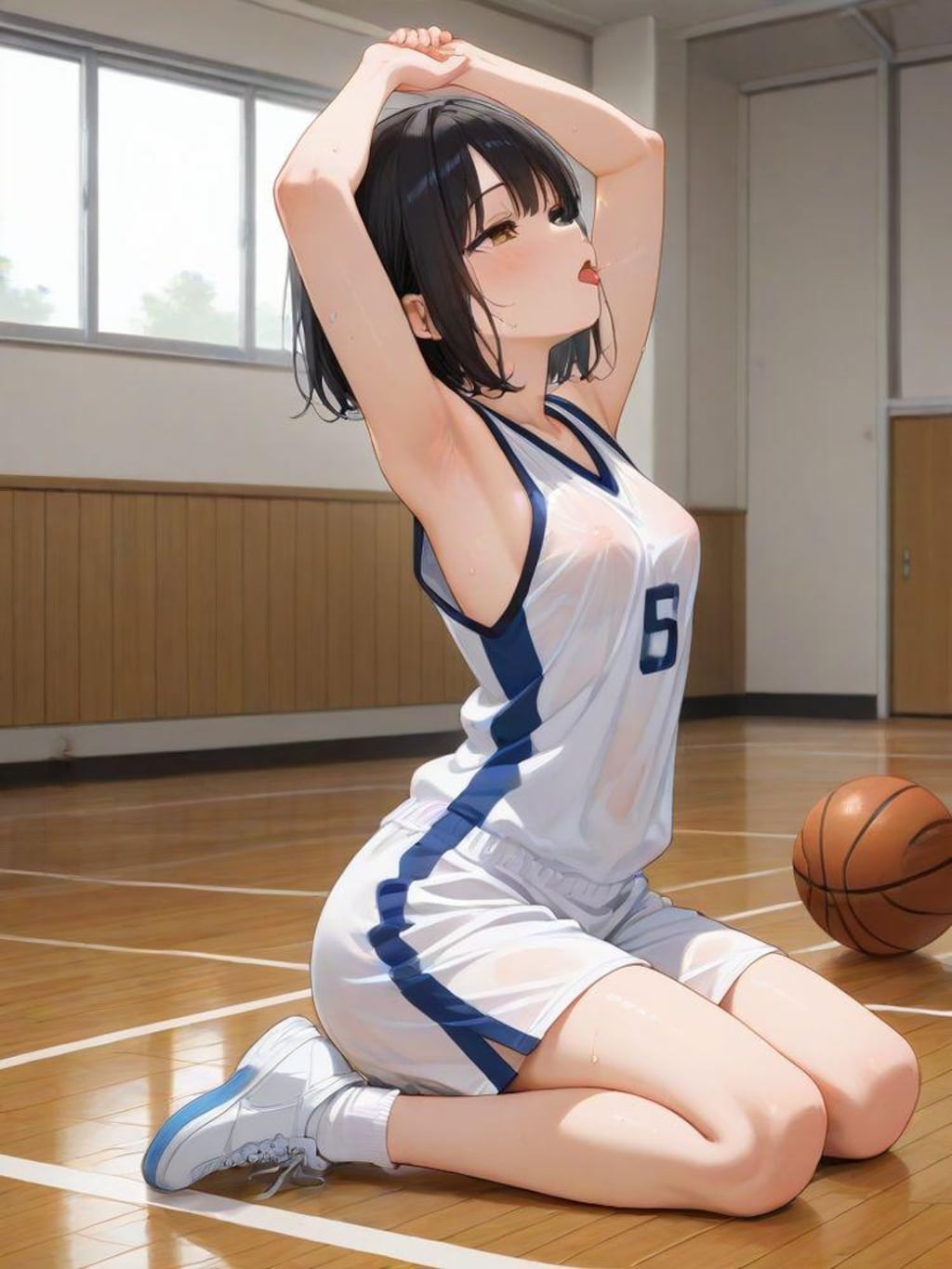 バスケちゃん、上向いて、おクチ開けて！