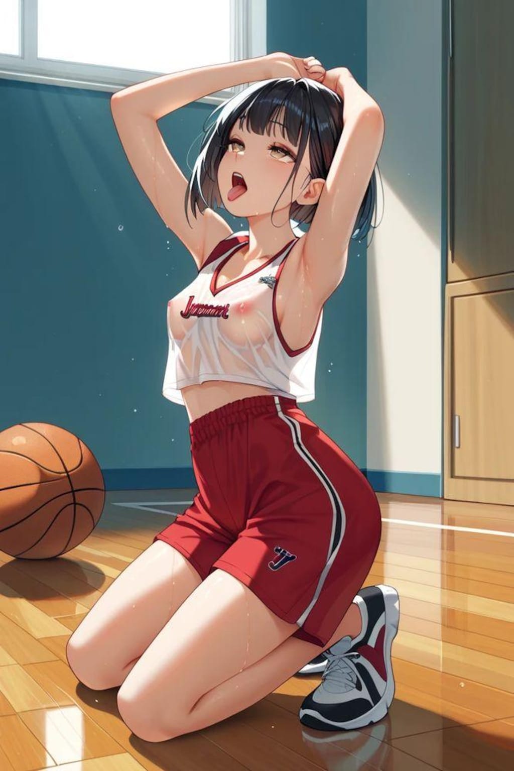 バスケちゃん、上向いて、おクチ開けて！