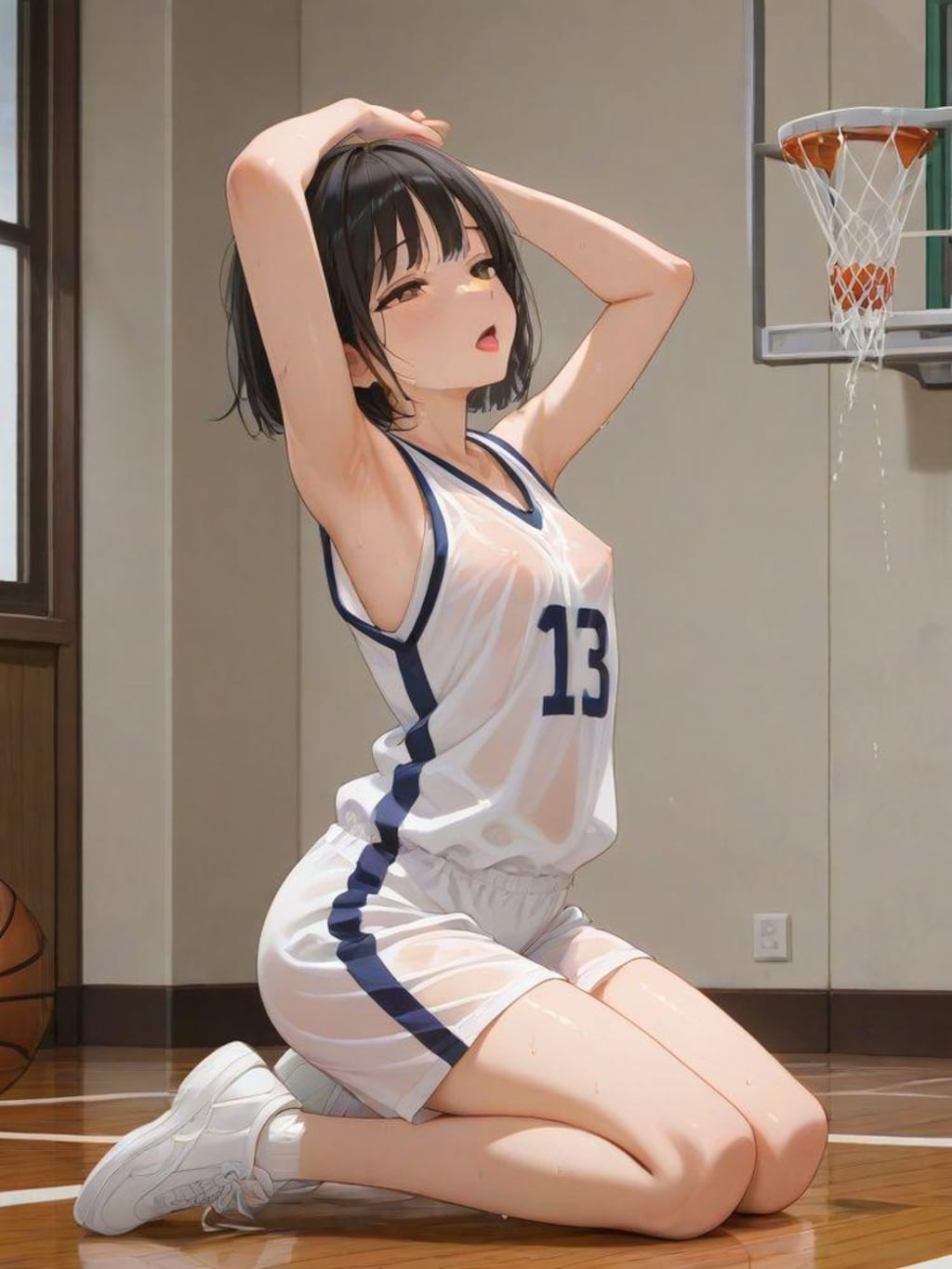 バスケちゃん、上向いて、おクチ開けて！