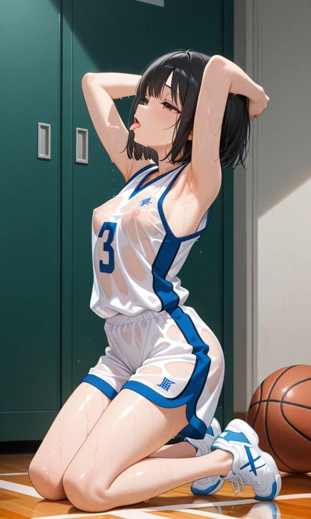 バスケちゃん、上向いて、おクチ開けて！