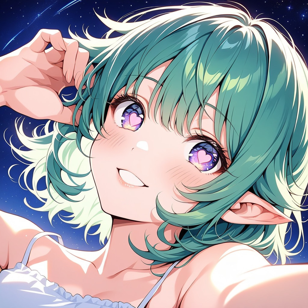 ハート目エルフ娘