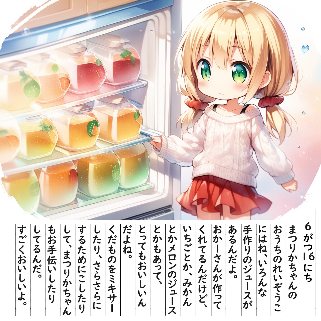【絵日記】手作りジュースだよ