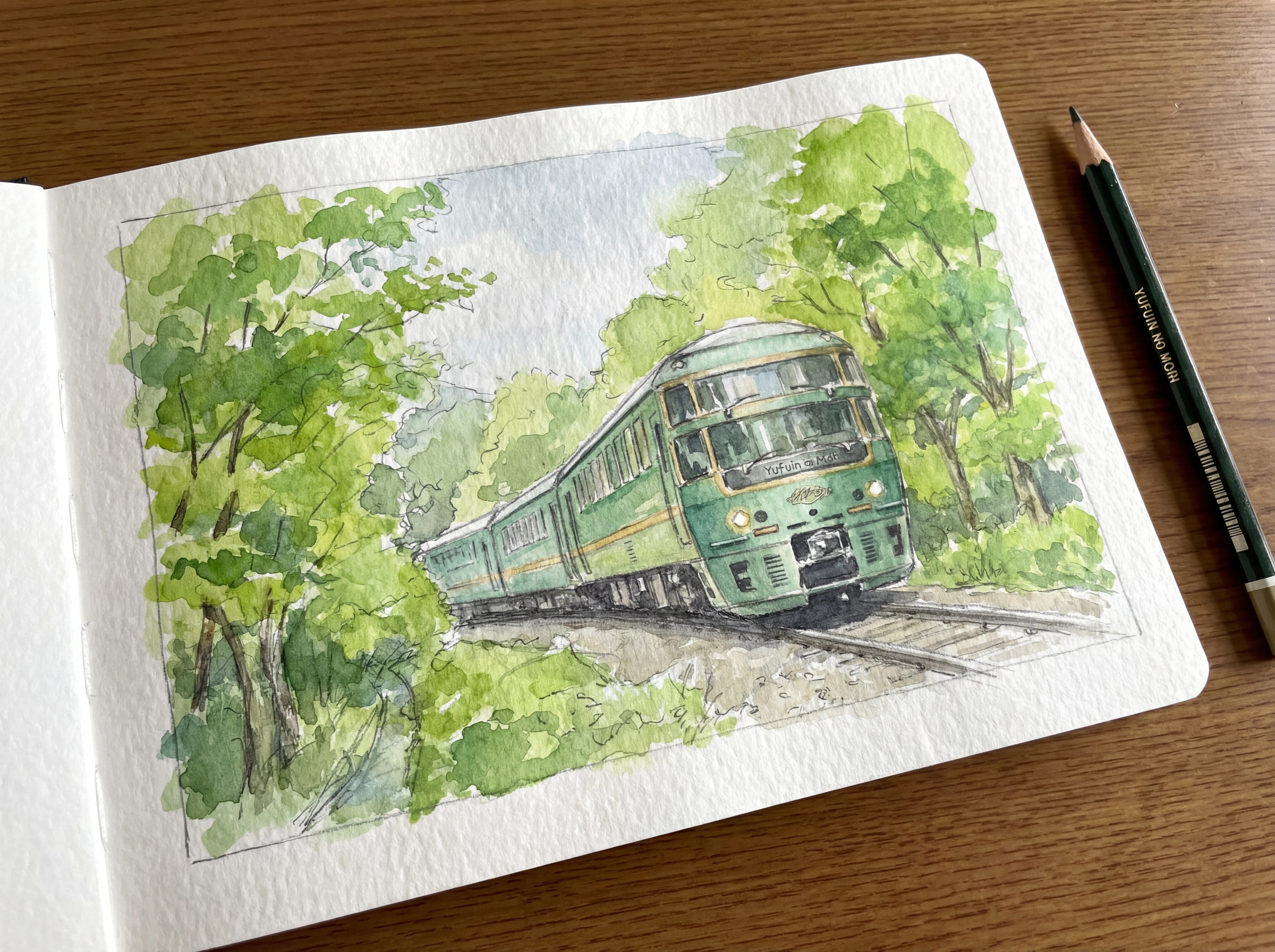 新緑の木々の間を抜けるゆふいんの森号 | の人気AIイラスト・グラビア