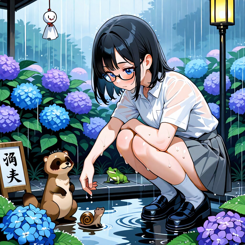 眼鏡ちゃん　雨宿り