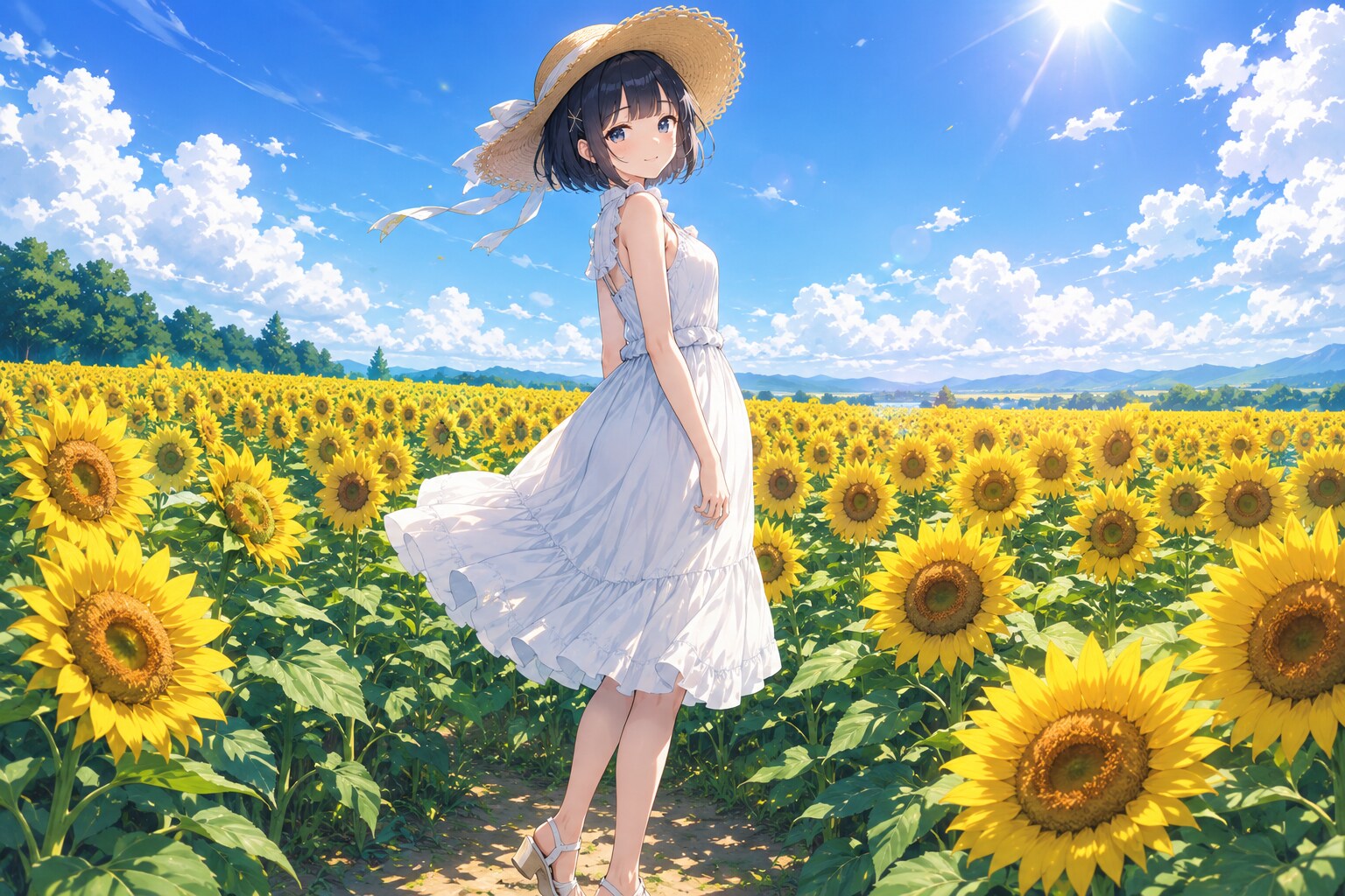 夏の陽射しの中で