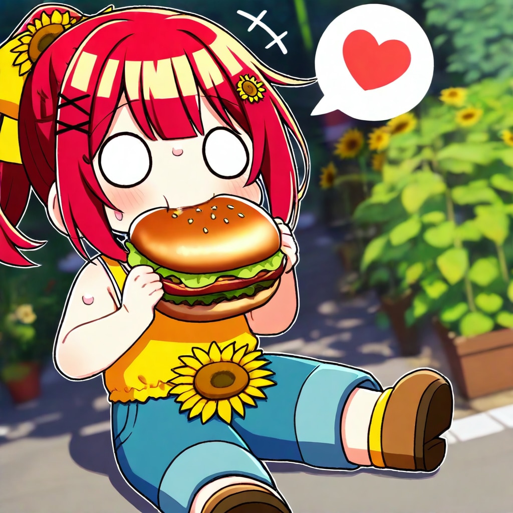 🌻と🍔と赤髪ちゃん