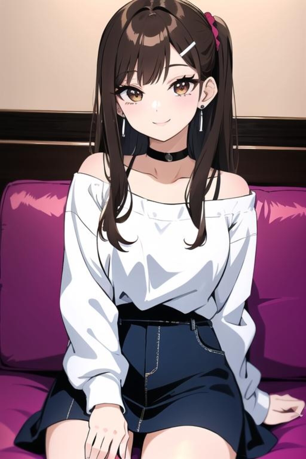 ソファーに座る娘