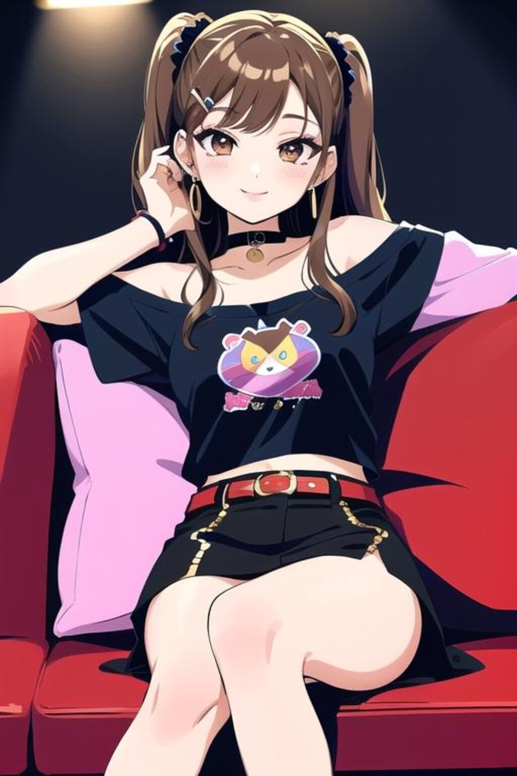 ソファーに座る娘