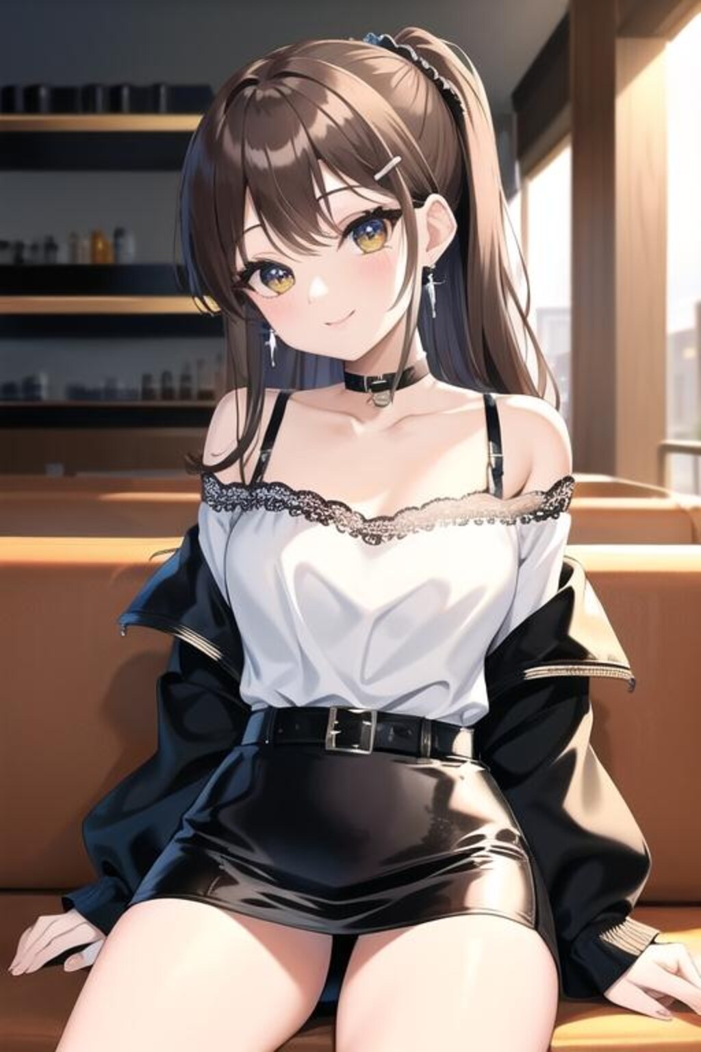 ソファーに座る娘