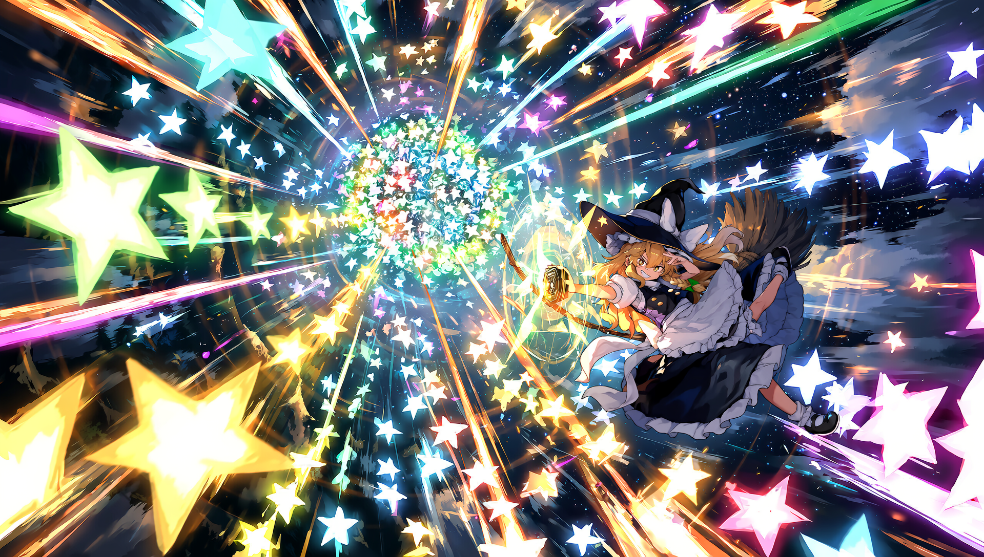 V5　東方　霧雨魔理沙　弾幕 | の人気AIイラスト・グラビア