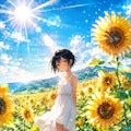 ひまわり畑で会いましょう 🌻 ふぞろいサイズのひまわりポスト 2枚目