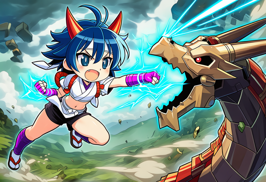 ちび天満vsドラゴン