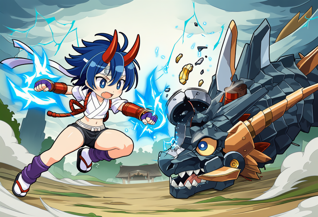 ちび天満vsドラゴン