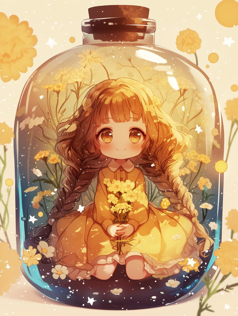 「瓶詰の少女」黄74 | の人気AIイラスト・グラビア