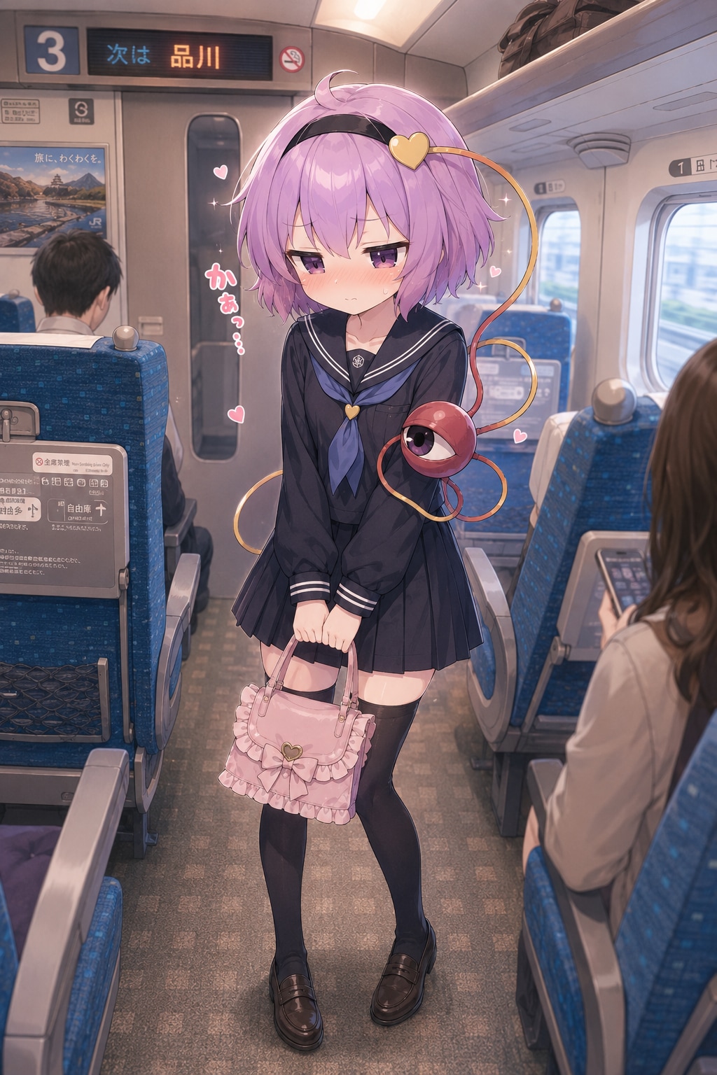 新幹線に乗るさとりちゃん