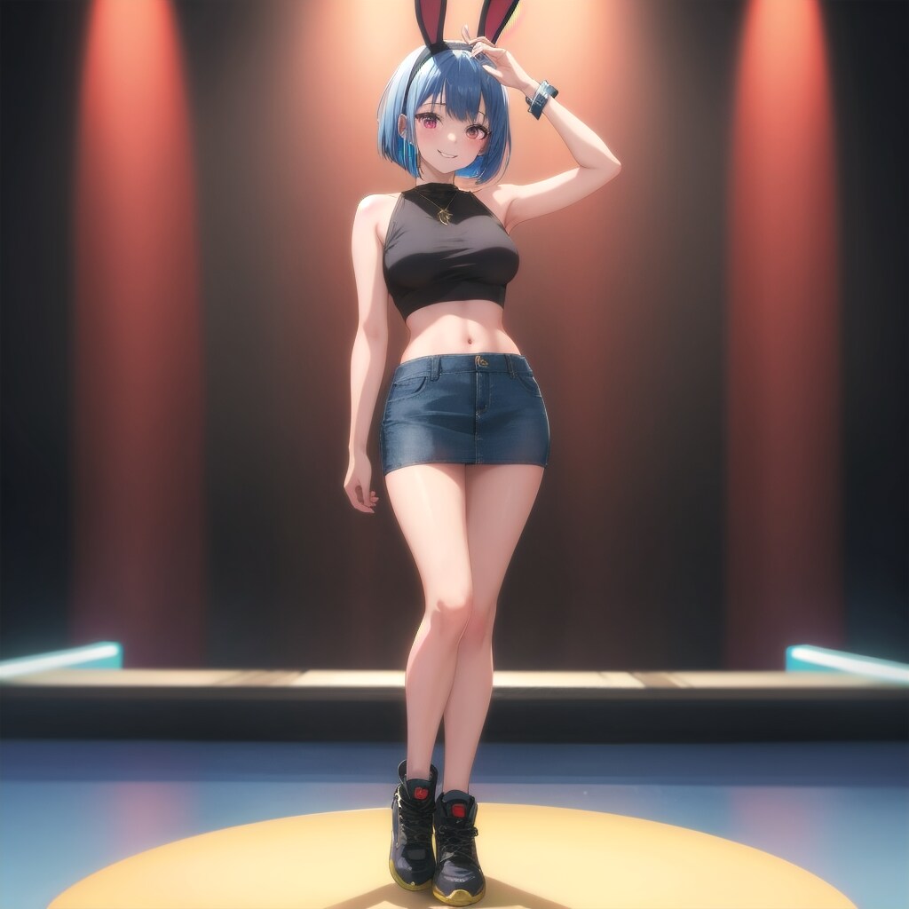 スタジオでポップなうさ耳ショット