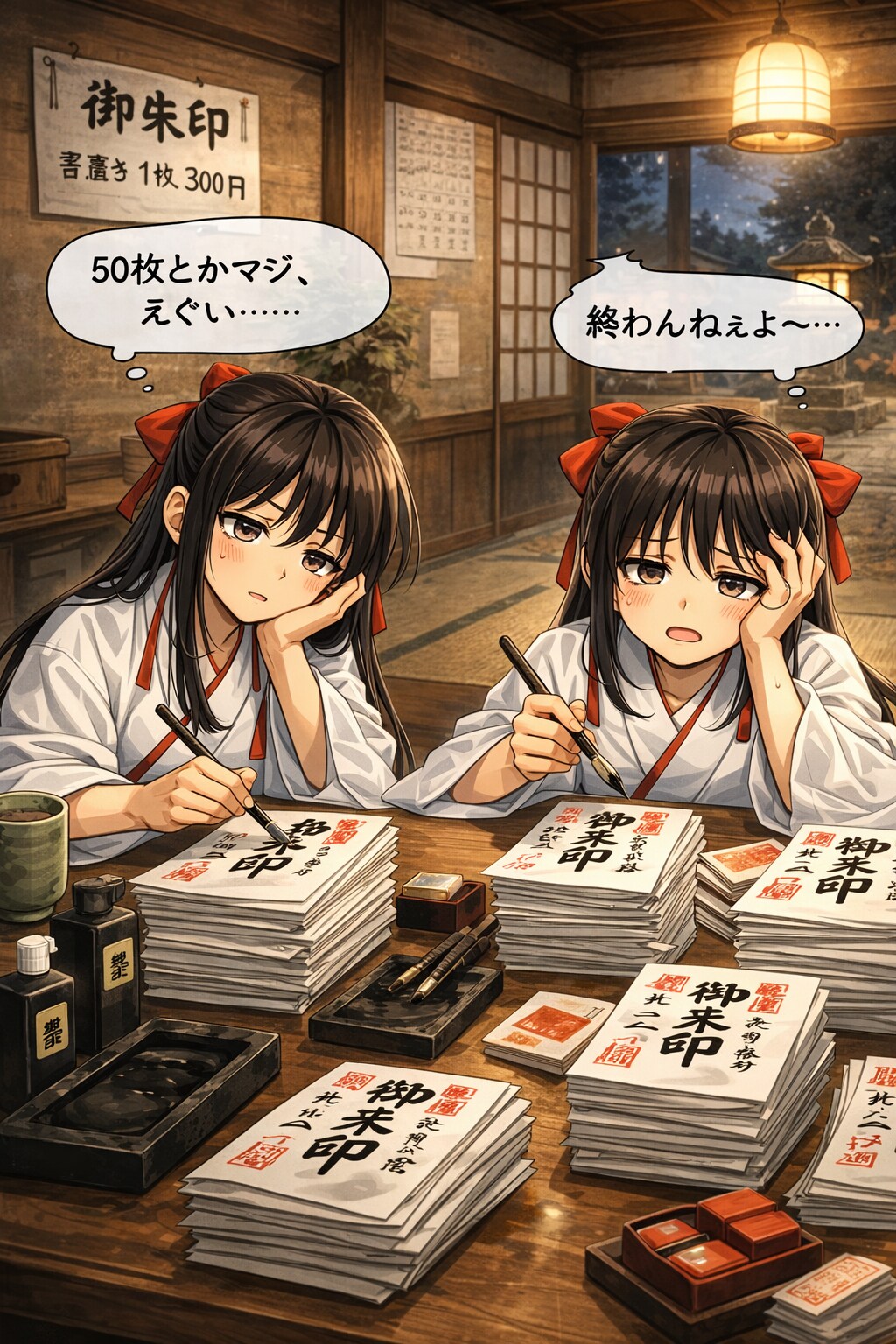 乱麗、未麗の御朱印書き！