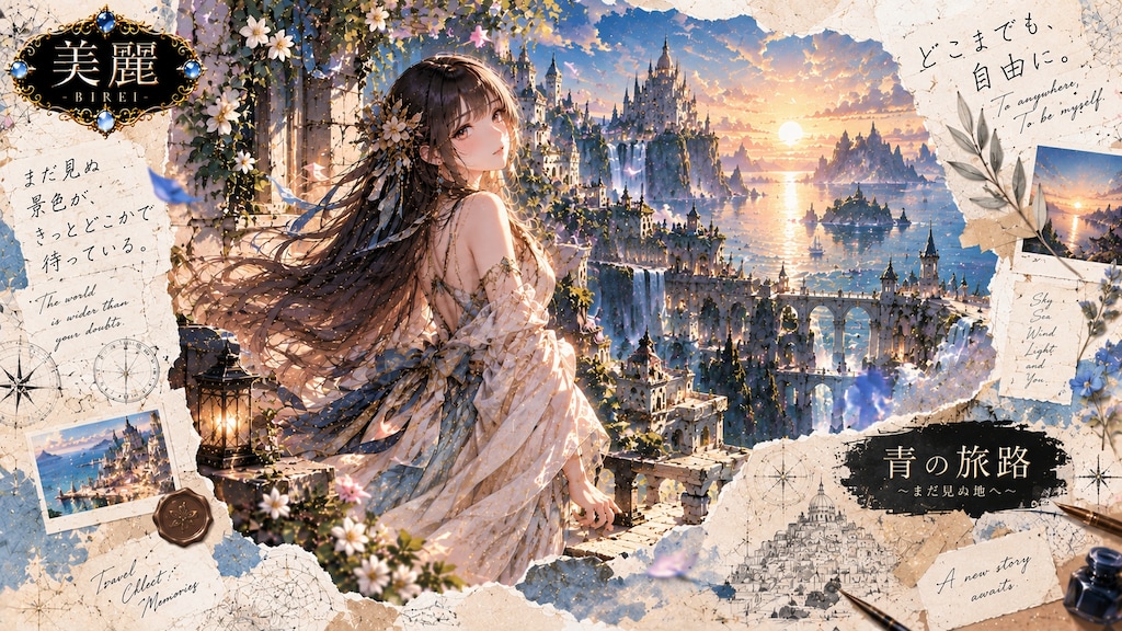 Blue Journey — Toward Unseen Lands  Somewhere beyond the horizon, a new landscape is waiting.  Citie
