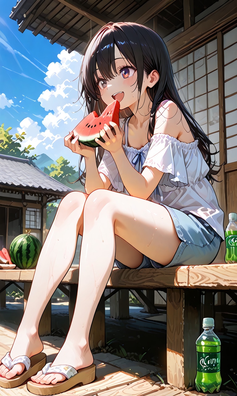 スイカを食べて | の人気AIイラスト・グラビア