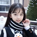 彼女と雪だるま 2枚目