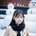 彼女と雪だるま 4枚目