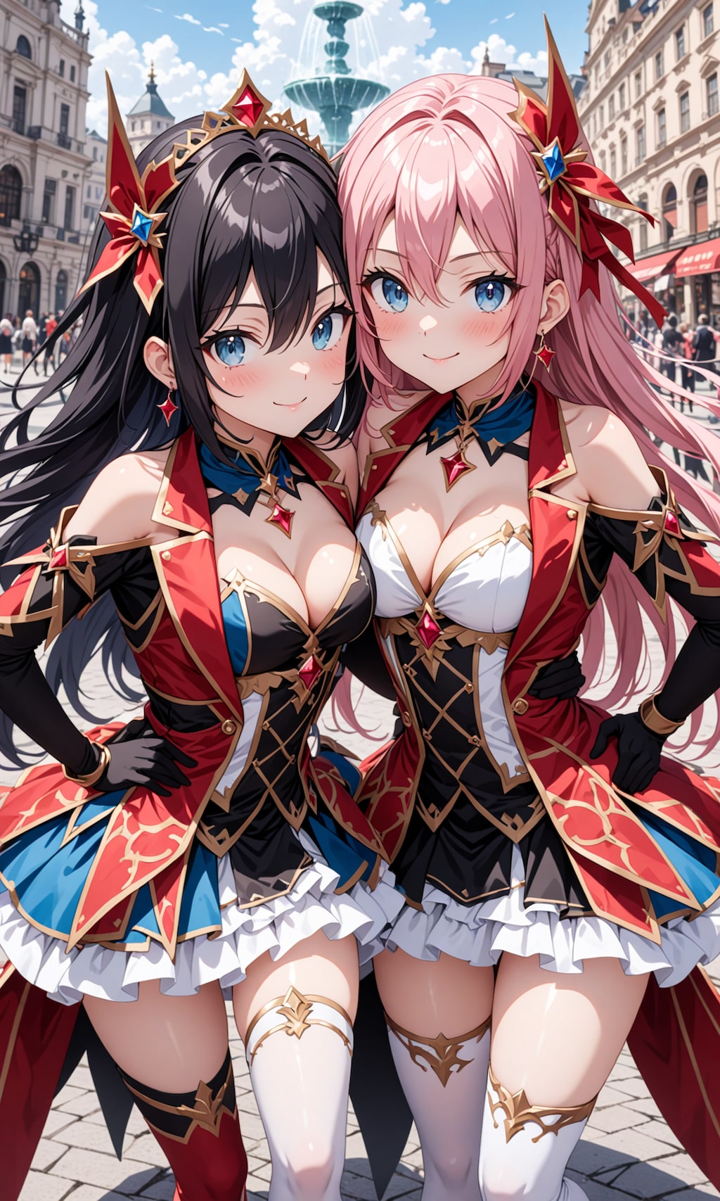 Wアイドルの屋外撮影