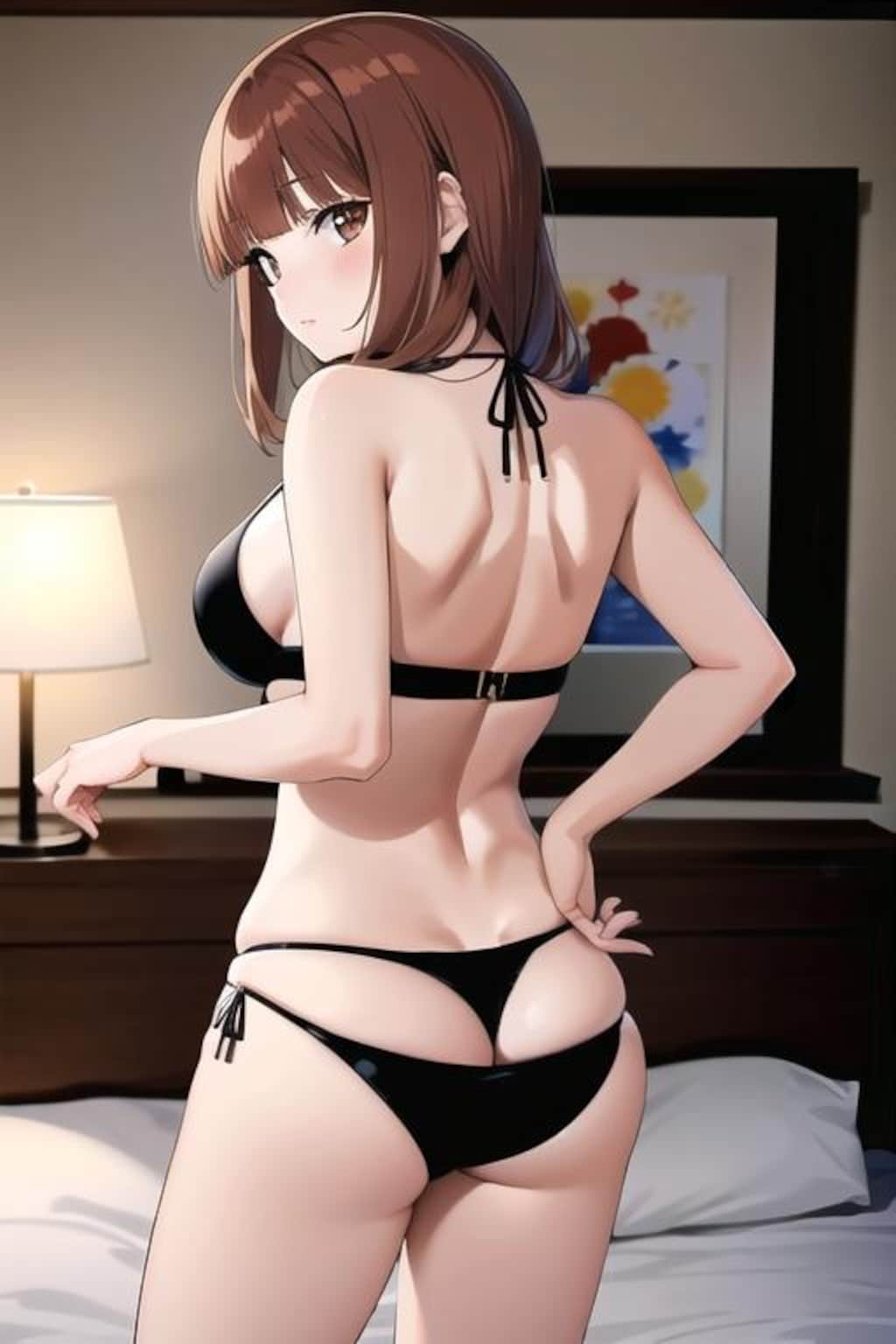 焦茶髪ロング娘