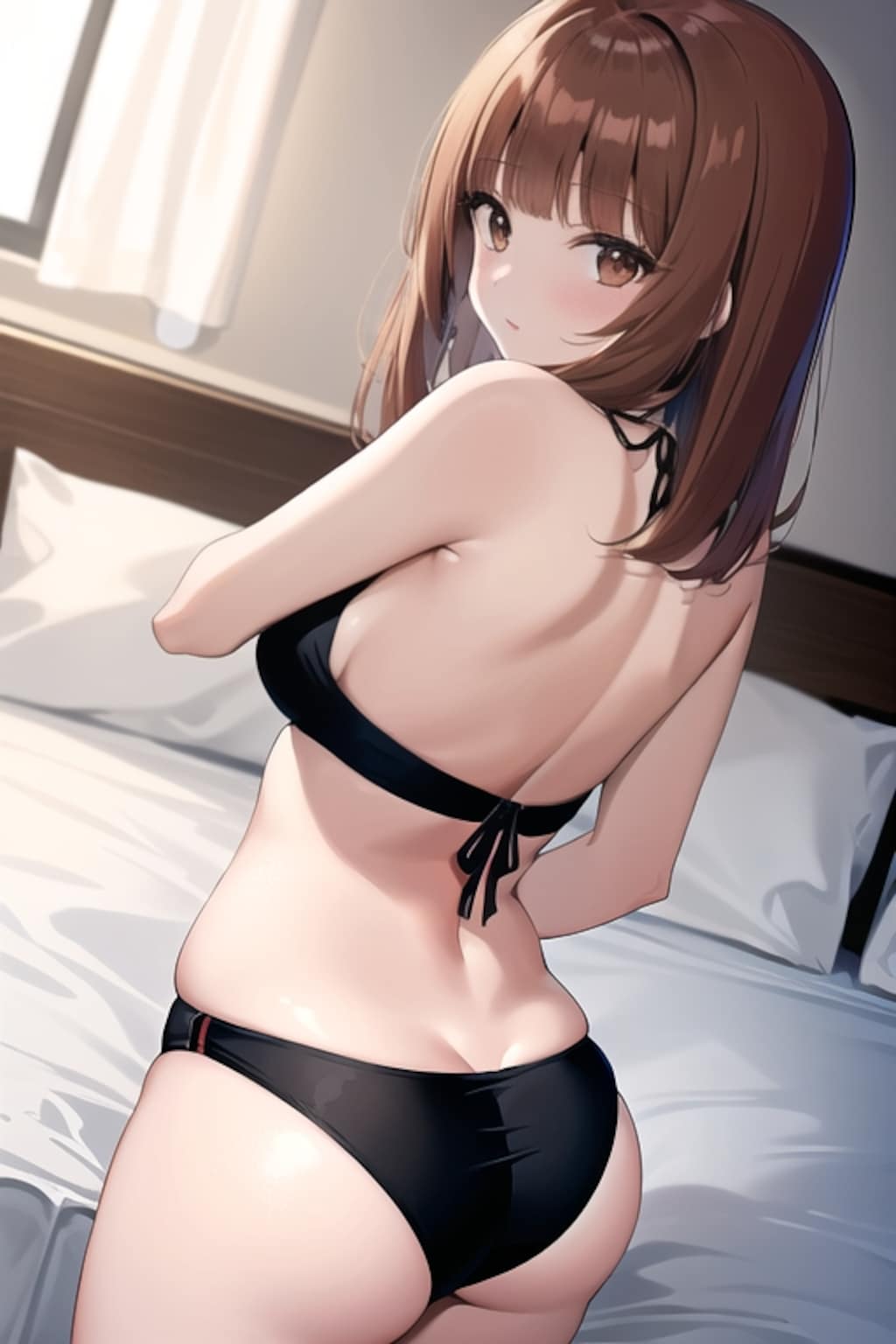 焦茶髪ロング娘