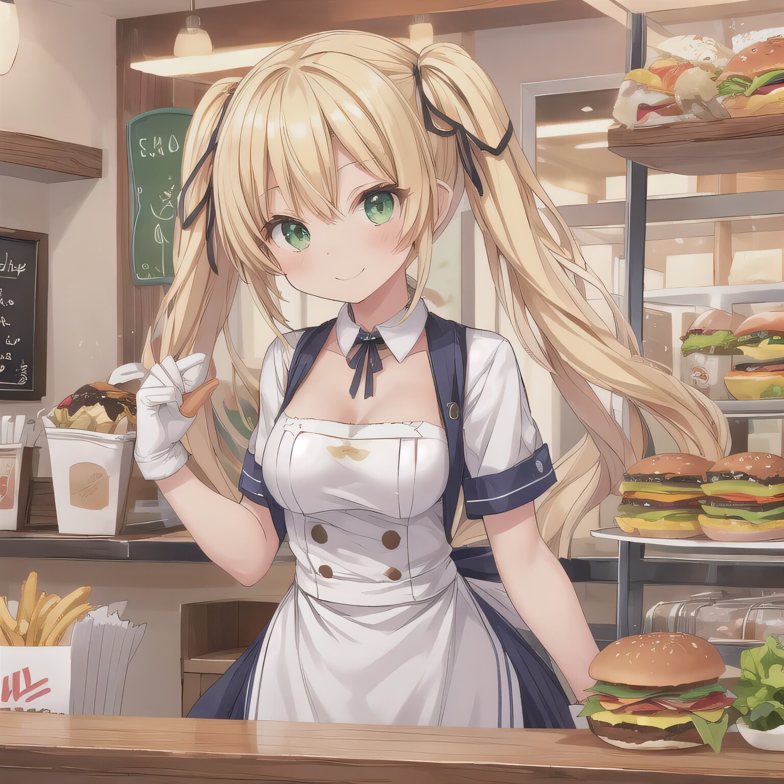 金髪ロングでクルーの少女１１ | の人気AIイラスト・グラビア