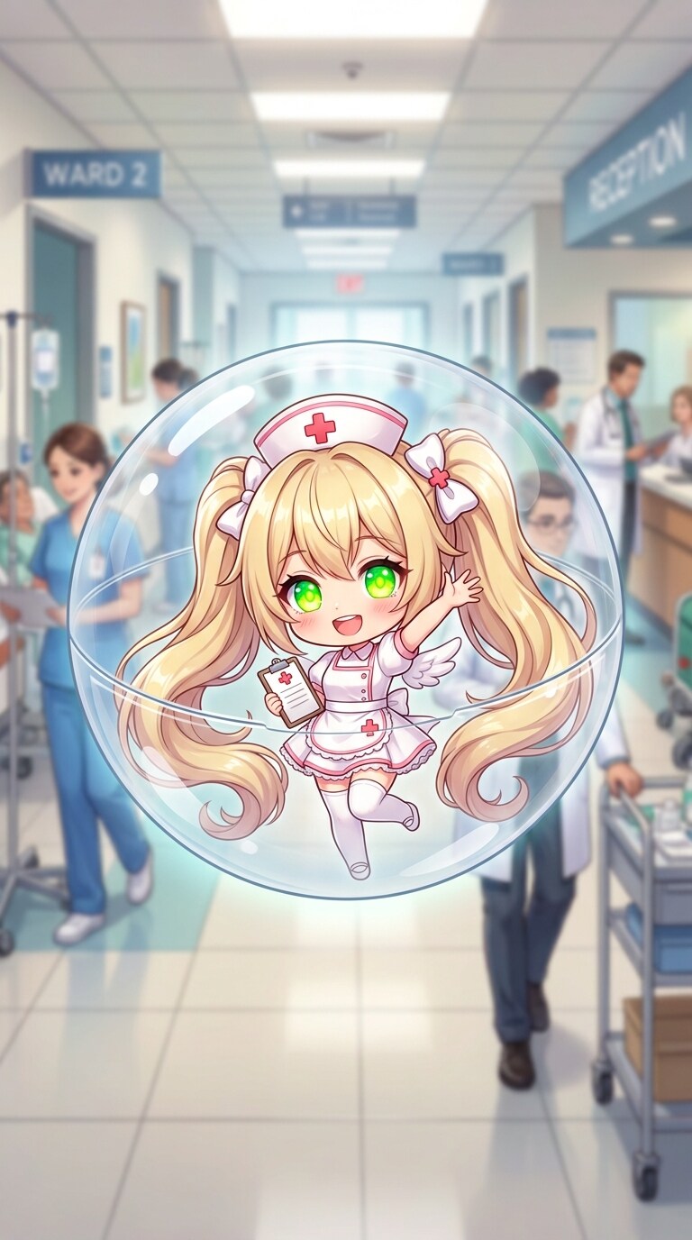 ナース服姿のQILINちゃんをカプセルに入れたよ | の人気AIイラスト・グラビア