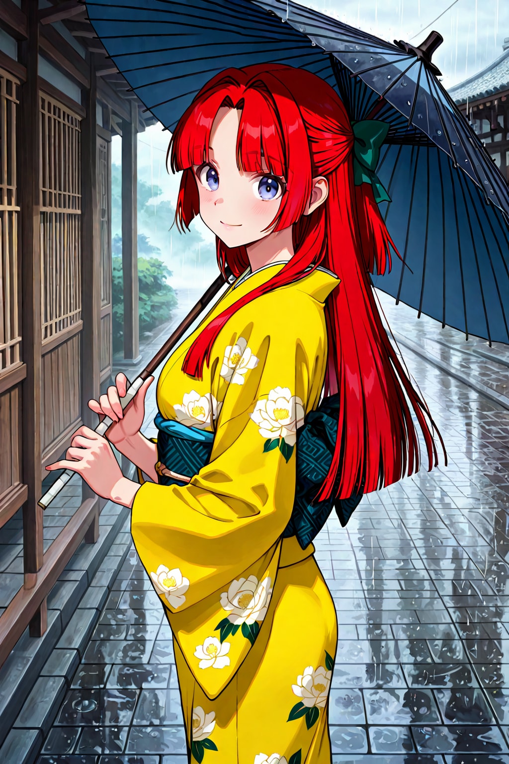 雨の古都を歩く