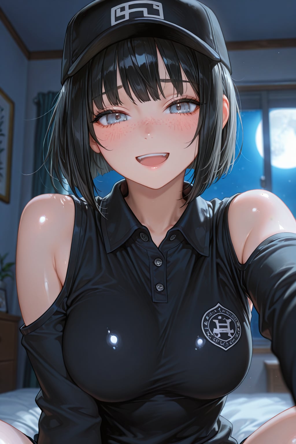 野球女子風なそばかすボブちゃん