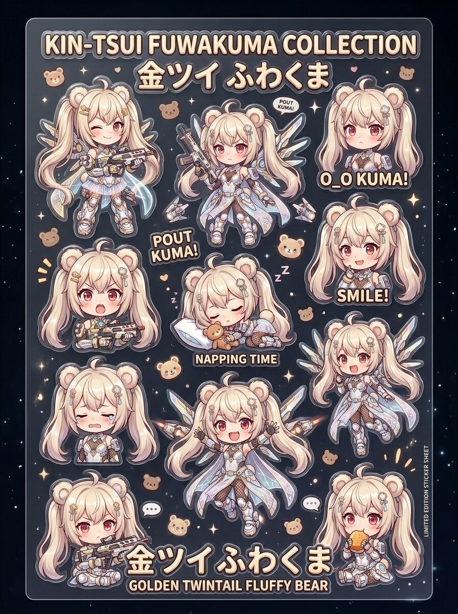 金ツイふわくま。4月6日 #シールの日