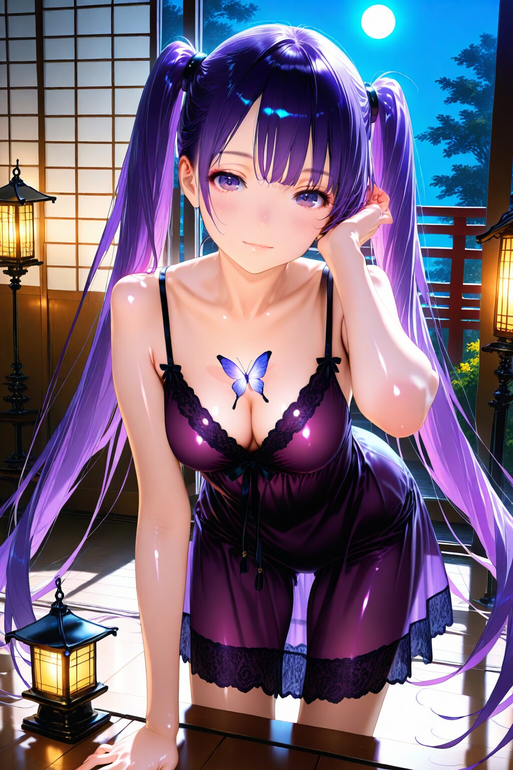 ご主人様❤️絵梨奈の新しいネグリジェ(パジャマ)は似合ってますでしょうか❤️