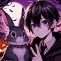 うさぎと、ハロウィンの黒髪短髪男性★その3(3枚) 3枚目