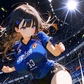 ボールを蹴り上げて走る 2枚目
