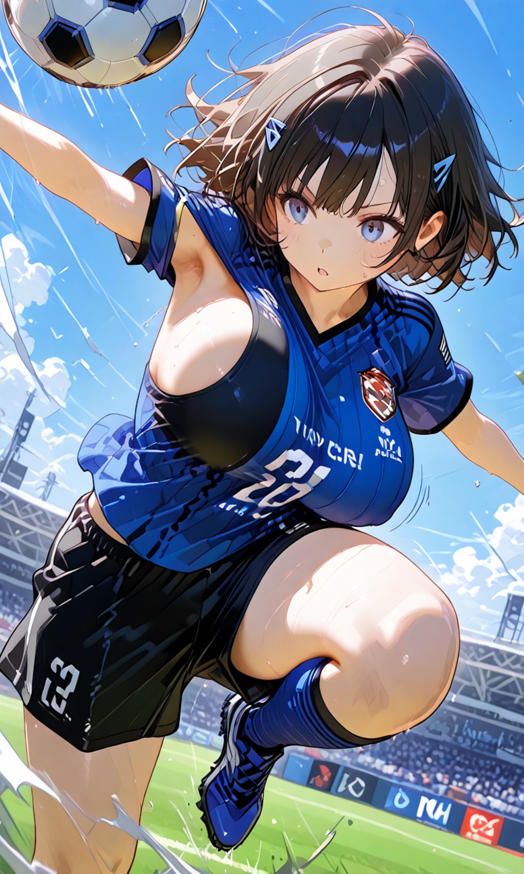 ボールを蹴り上げて走る