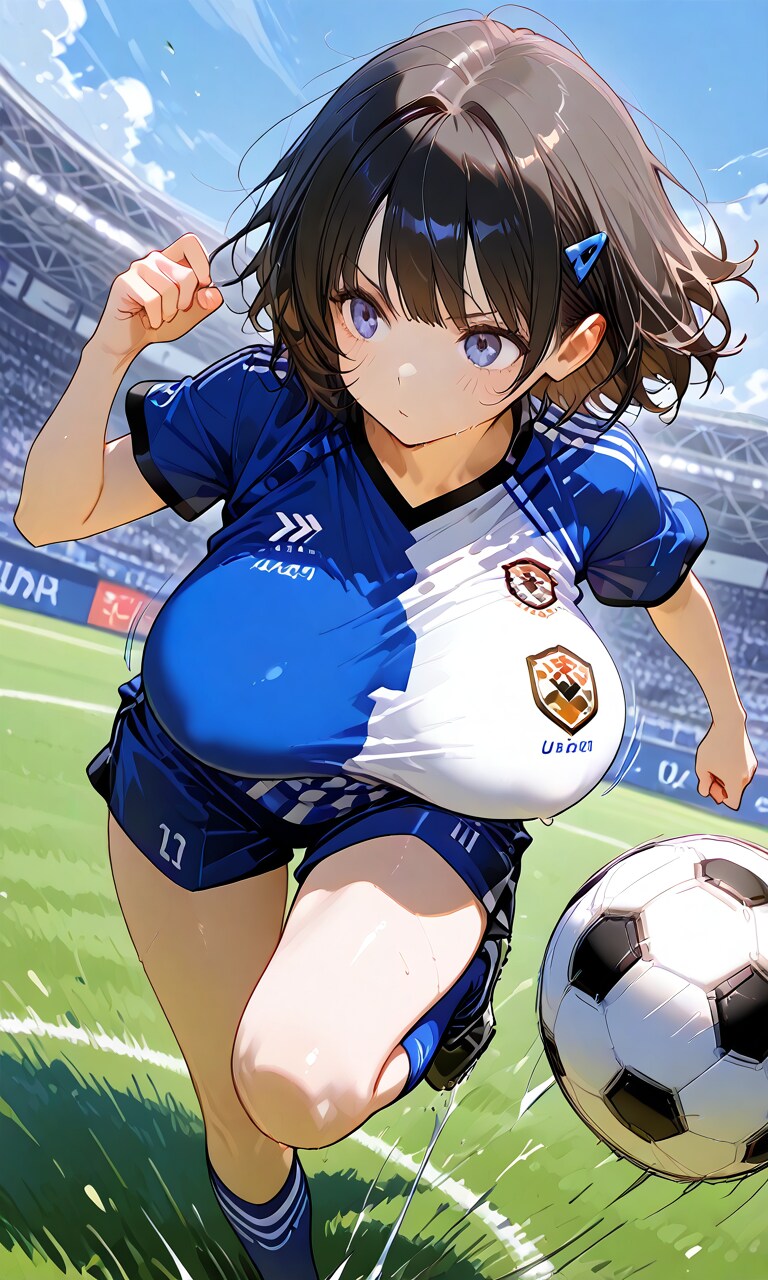 ボールを蹴り上げて走る