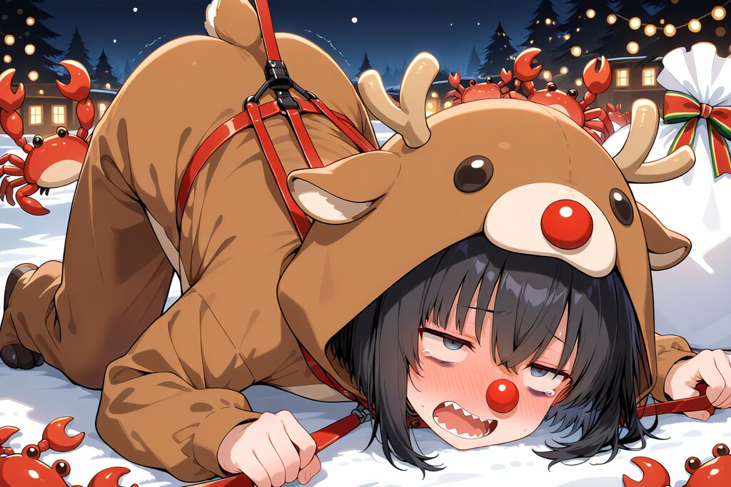 兄ちゃん…どうしてねこさまのソリを引いてカニをくばるんだよぅ…🎄🐱🦀🛷