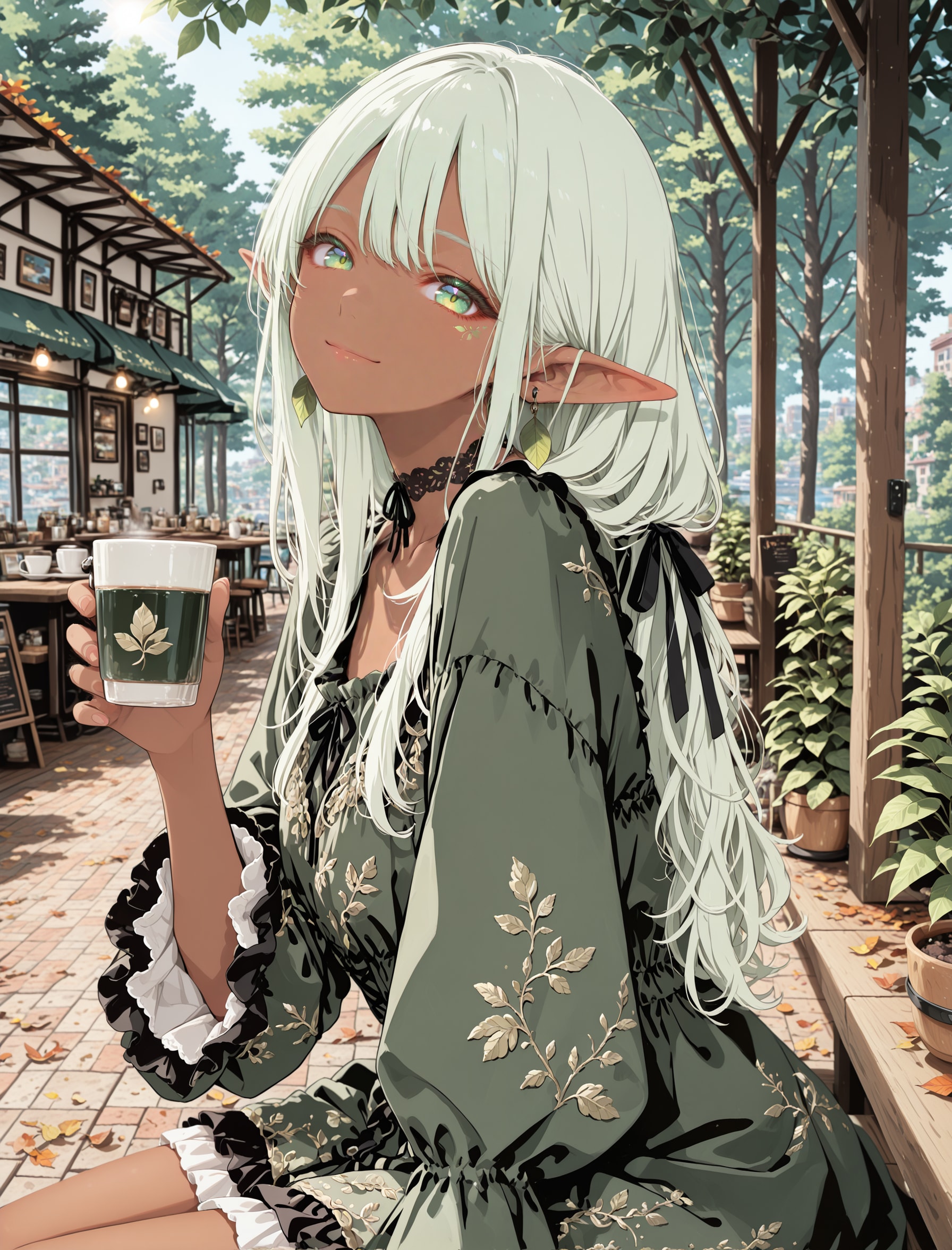 休憩中のダークエルフさん | の人気AIイラスト・グラビア