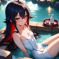 朱闇さんと露天風呂 2枚目