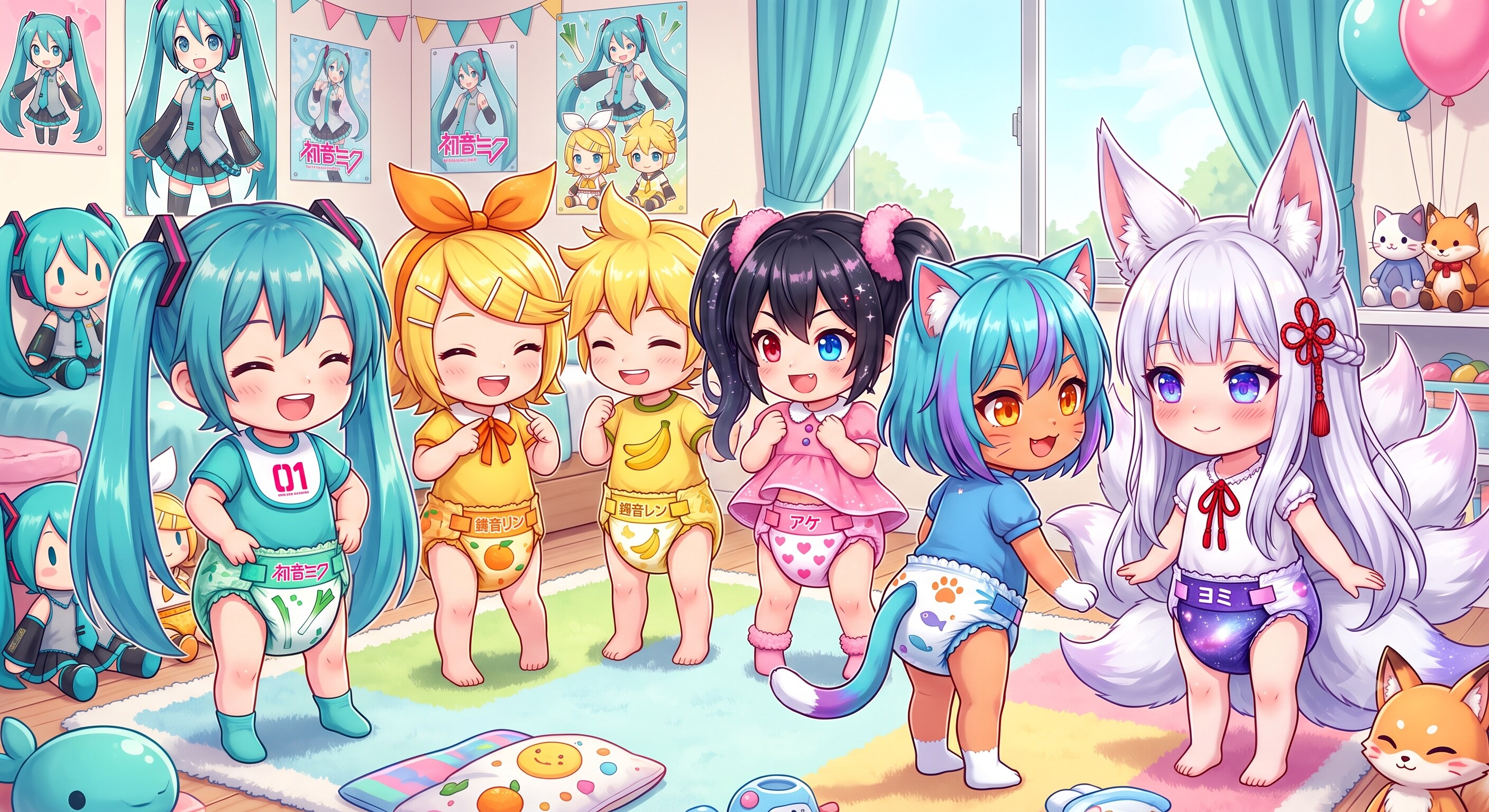 オムツ自慢してる？ミクちゃん達２