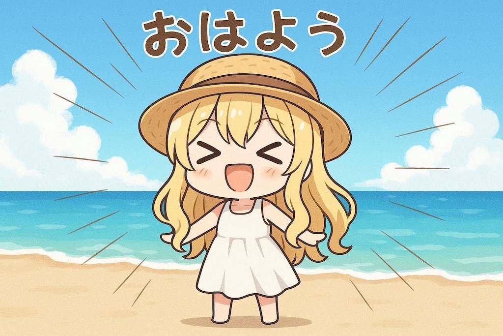 麦わら帽子とワンピースドレスなエリザベス