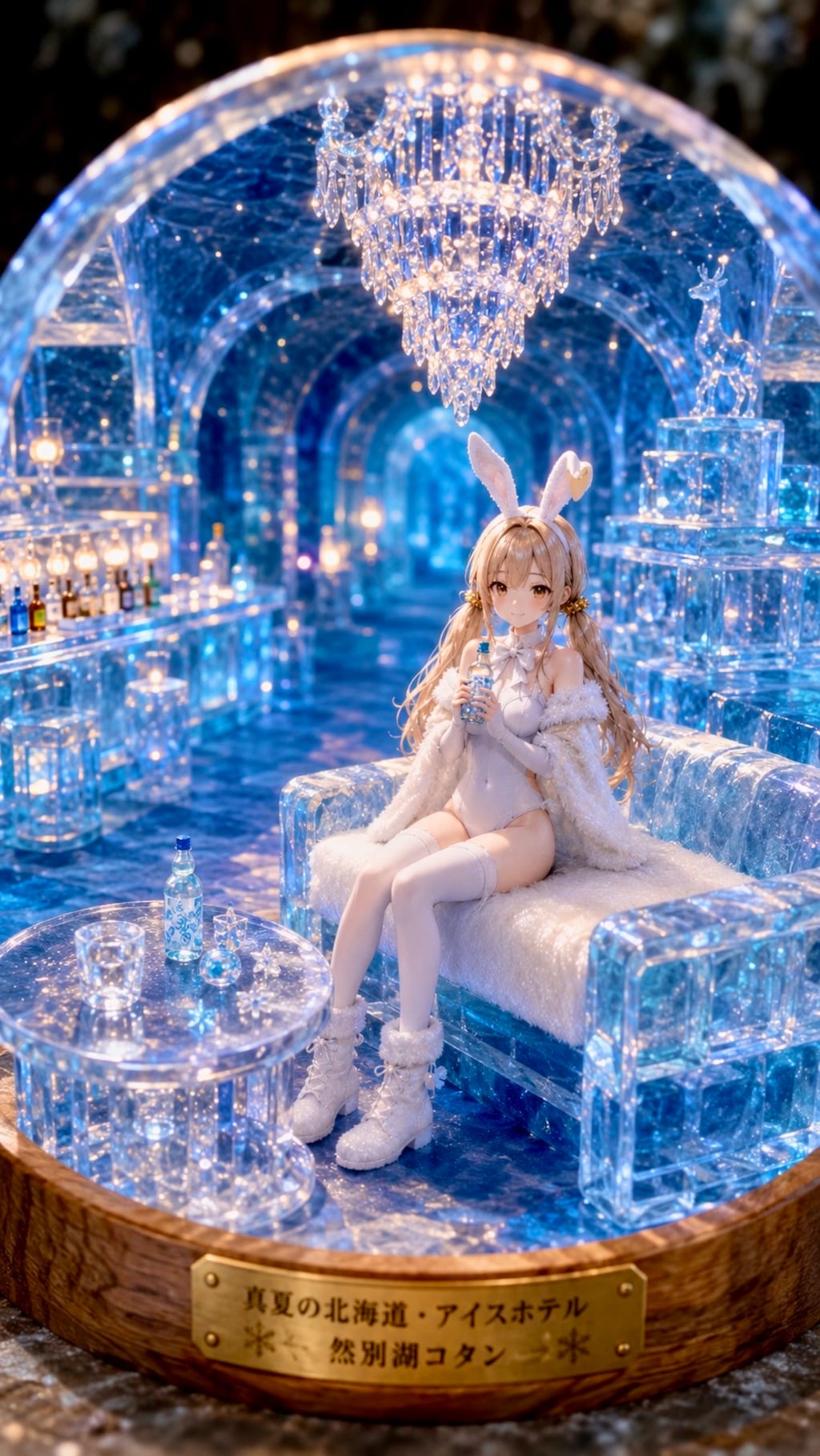 アイスホテルでスク水バニー