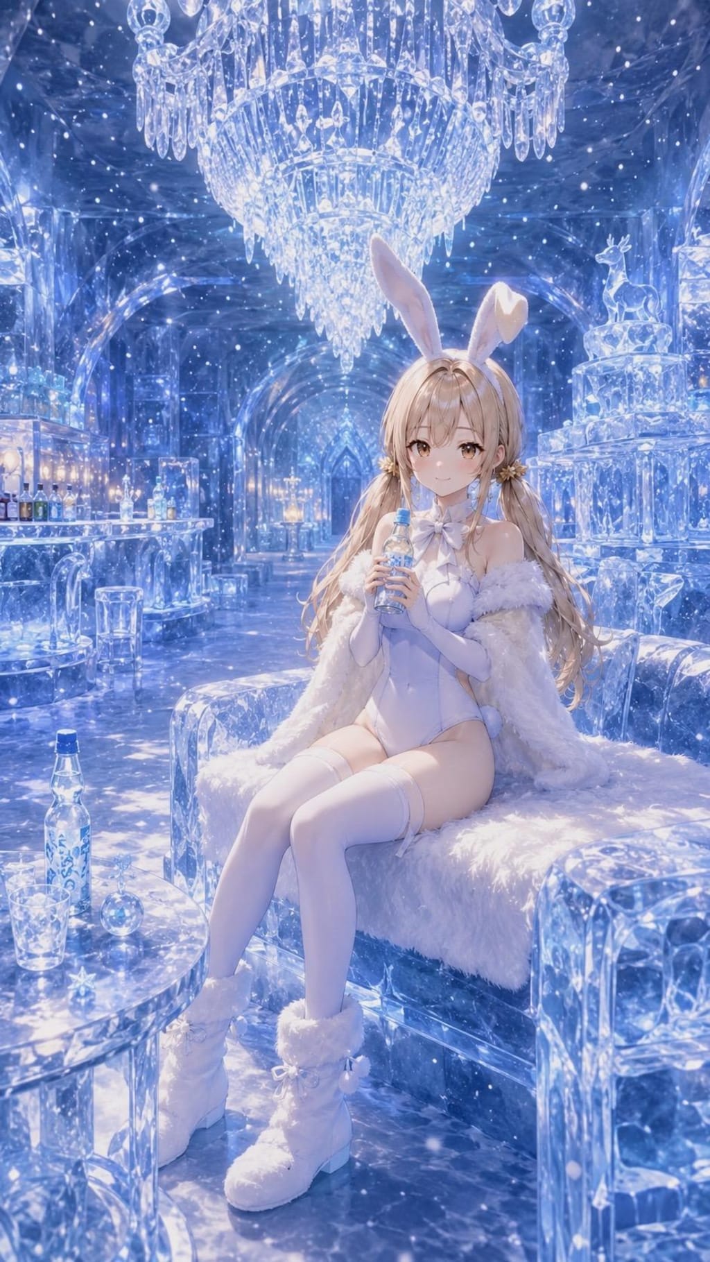 アイスホテルでスク水バニー