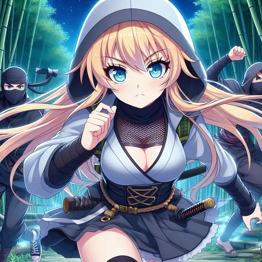 竹林を疾走する抜けくノ一 | の人気AIイラスト・グラビア