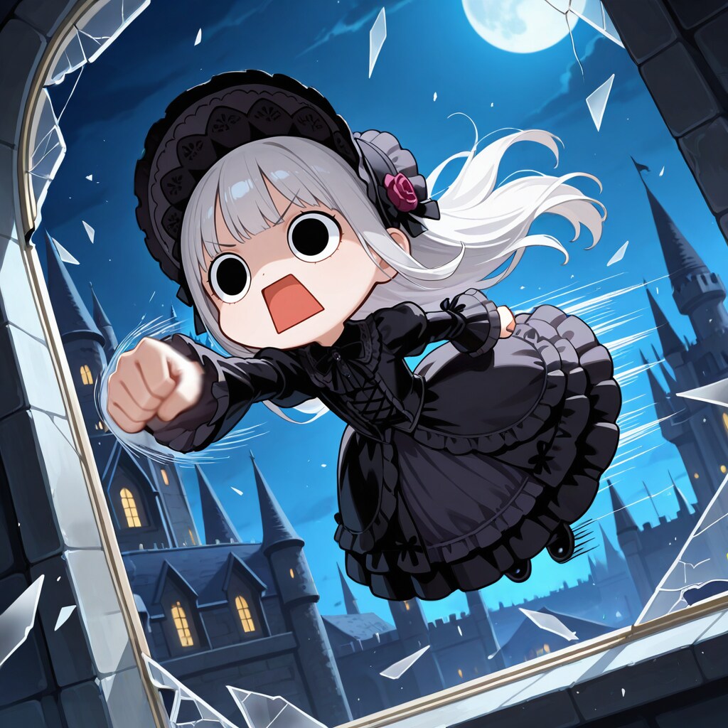 魔王城の窓ガラスでもやってしまいよったえらいこっちゃ嬢